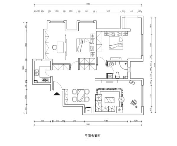 阳光邑上-三居室-105平米-装修设计