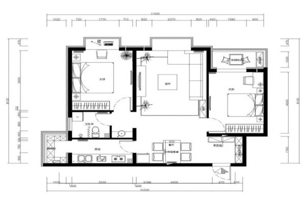 宜居园-二居室-87平米-装修设计