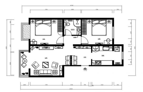 宜居园-二居室-86平米-装修设计