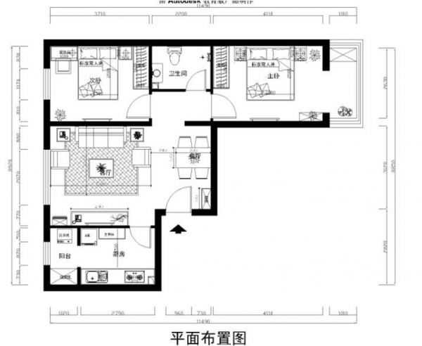 宜居园-二居室-88平米-装修设计