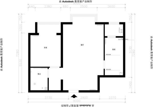 宜居园-一居室-60平米-装修设计