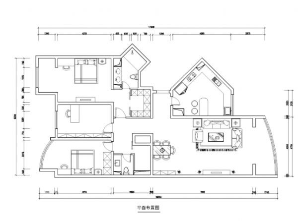 中海馥园-三居室-170平米-装修设计
