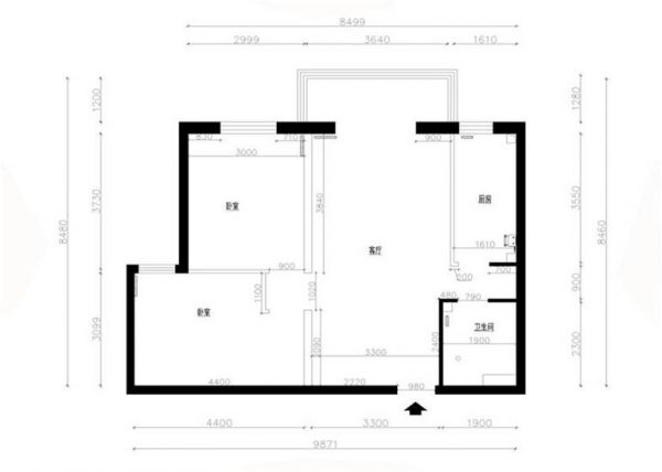 京铁家园-二居室-90平米-装修设计