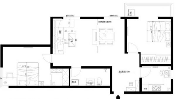 京铁家园-二居室-89平米-装修设计