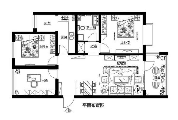 清秀园南区-三居室-110平米-装修设计