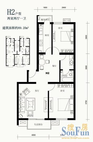 望都新地-二居室-89.2平米-装修设计