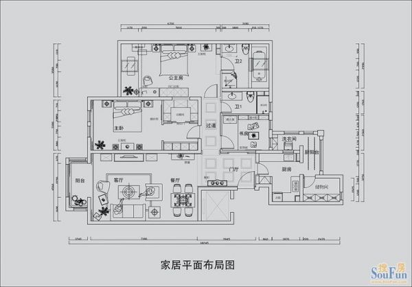 绿城百合公寓-二居室-92平米-装修设计