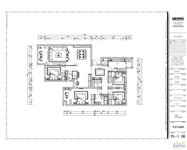 正源定慧福里小区-四居室-160平米-装修设计