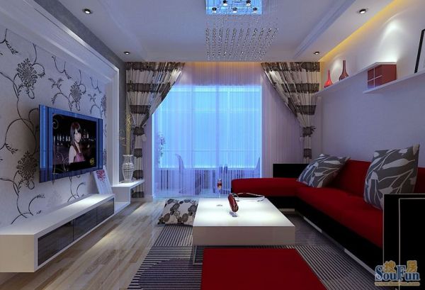 中铁国际城-二居室-95平米-装修设计