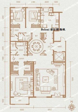 远洋万和城-三居室-245平米-装修设计