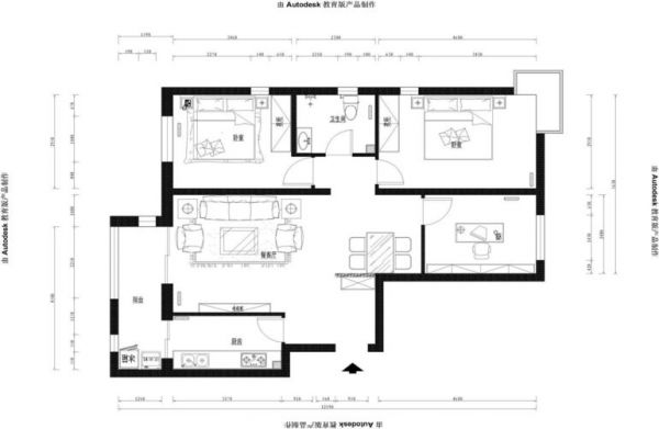 京铁家园-三居室-110平米-装修设计