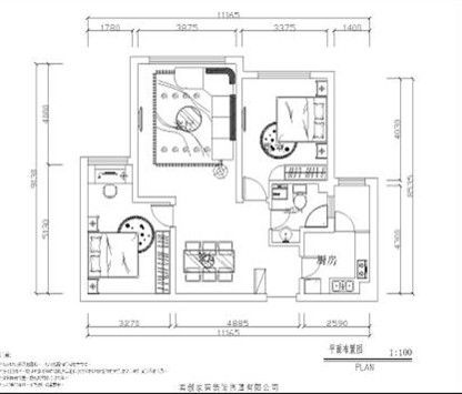 西北旺回迁房-二居室-118平米-装修设计