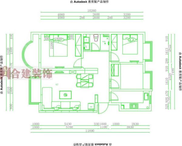 首创·澜茵山-三居室-98平米-装修设计