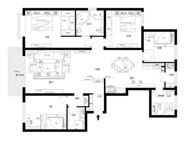 四道口9号院-五居室-150平米-装修设计