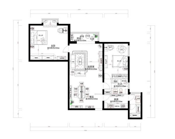 丽水嘉园-二居室-90平米-装修设计