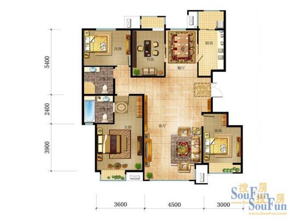 润枫领尚-三居室-154.77平米-装修设计