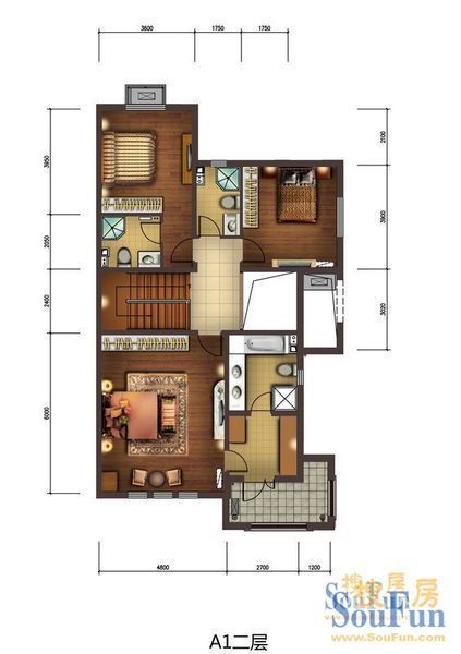 八达岭孔雀城-三居室-232.35平米-装修设计