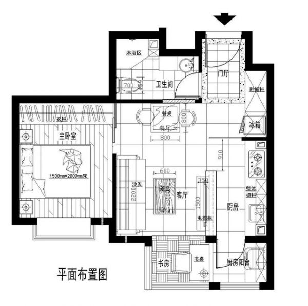 六郎庄回迁-一居室-60平米-装修设计