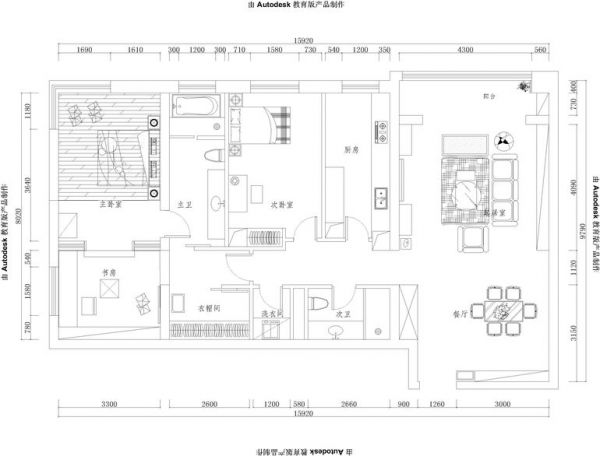 国贸·禧瑞都-四居室-180平米-装修设计