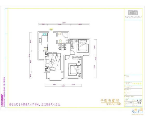 鸿坤理想城-二居室-93平米-装修设计