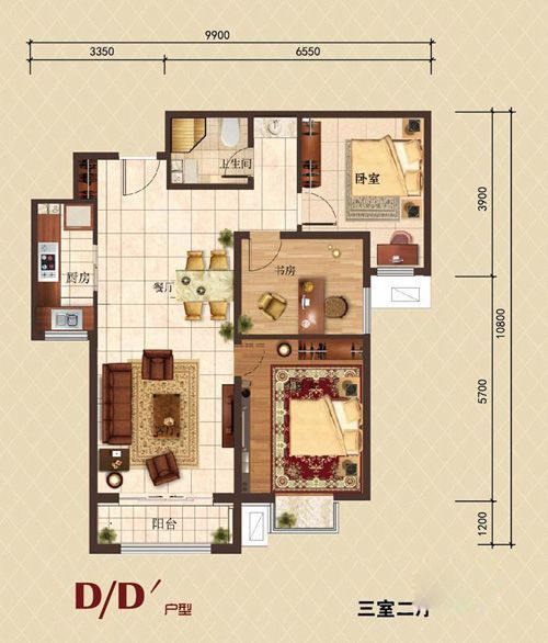珠江御景-三居室-130平米-装修设计