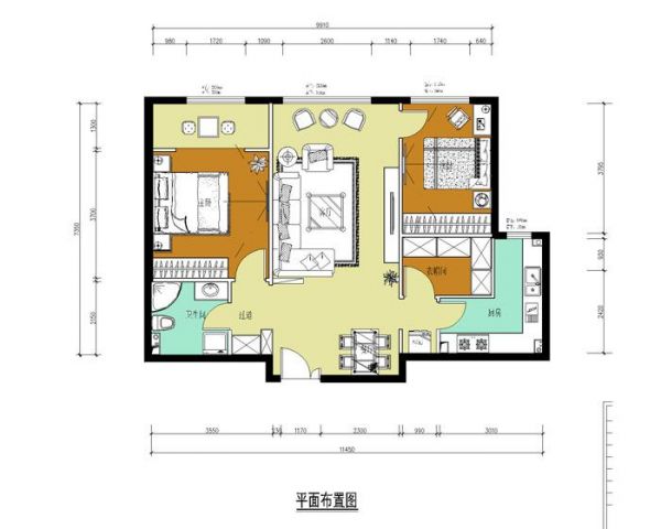 融科钧庭-二居室-90平米-装修设计