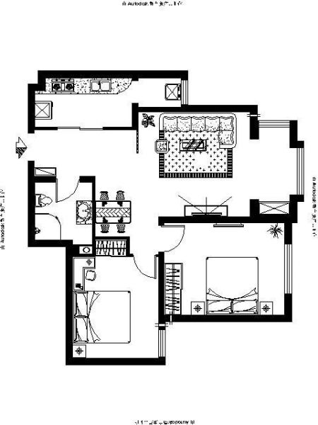 金隅滨河园-二居室-80平米-装修设计