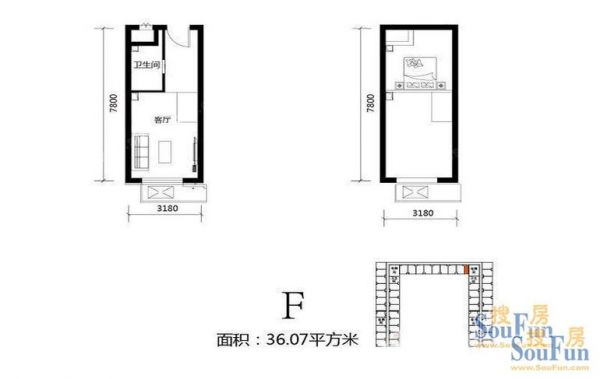 北京城建·N次方-一居室-36.07平米-装修设计