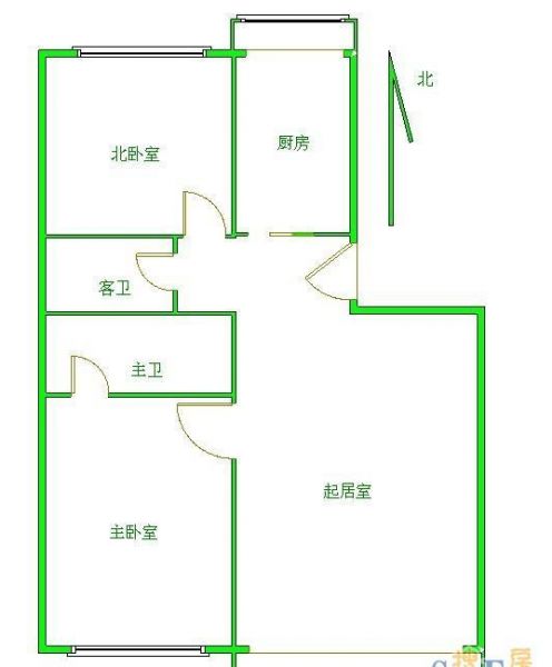 宏福苑-二居室-85平米-装修设计