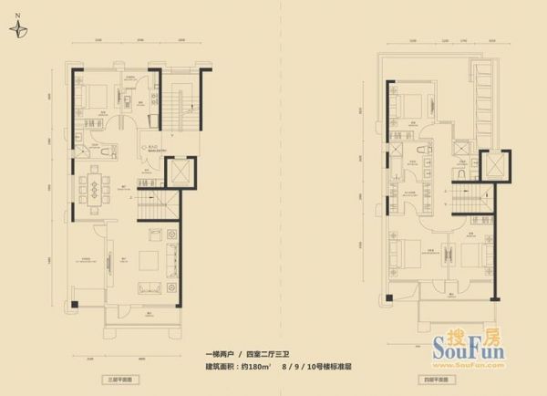 富力·盛悦居-四居室-180平米-装修设计