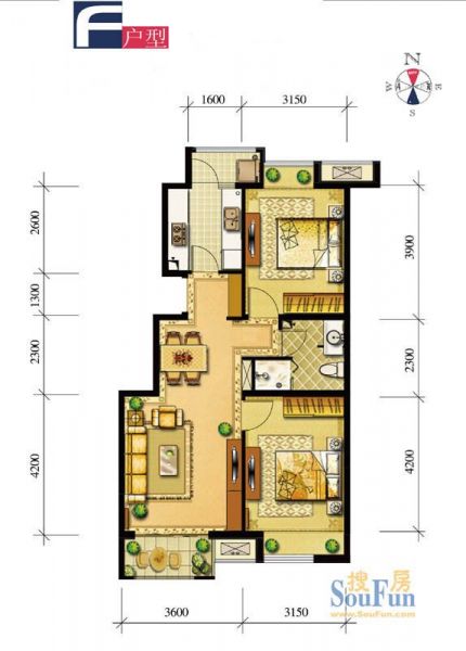 路劲·世界城-二居室-80.27平米-装修设计
