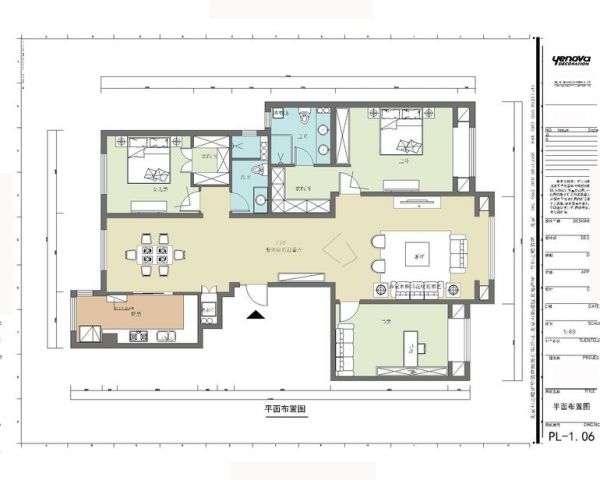 远洋东方公馆-三居室-160平米-装修设计