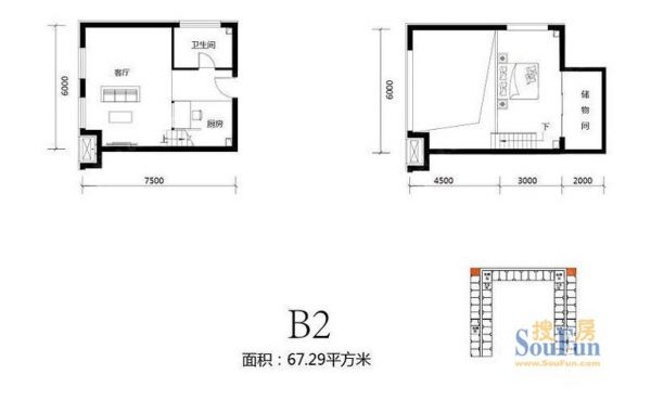 北京城建N次方-一居室-67平米-装修设计