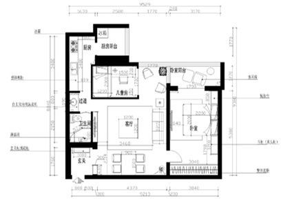 花家地小区-二居室-60平米-装修设计