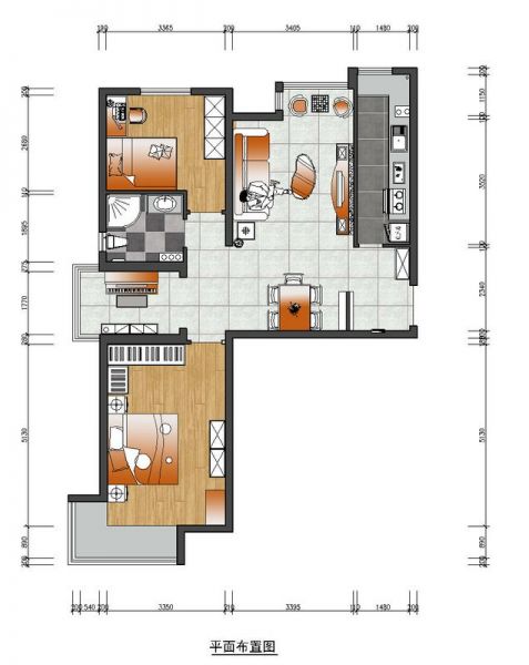 融景城-二居室-90平米-装修设计