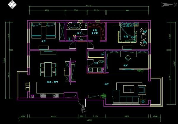 朗琴园-四居室-143平米-装修设计