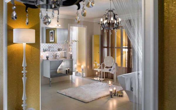 戴尔法独家收藏的这套现代化浴室设计拥有色泽光鲜的外观，更能凸显其简单的线条。高光漆面储藏柜与深色的主色调起到了画龙点睛的作用，使优雅的浴室设计脱颖而出。