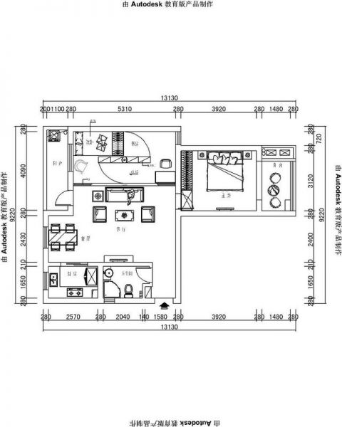 马连洼菊园-二居室-65平米-装修设计