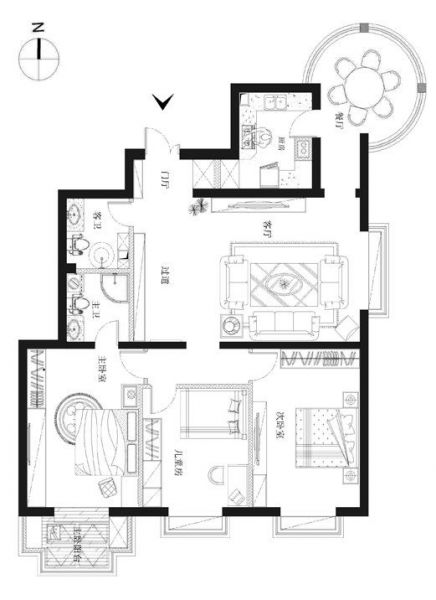 宁馨苑-三居室-160平米-装修设计