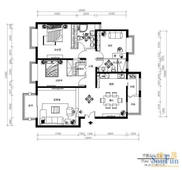 交东小区-三居室-84平米-普通住宅装修设计