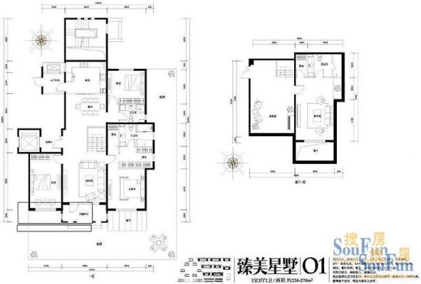 旭辉御府-三居室-256平米-装修设计