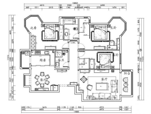 美丽园-三居室-148.51平米-装修设计