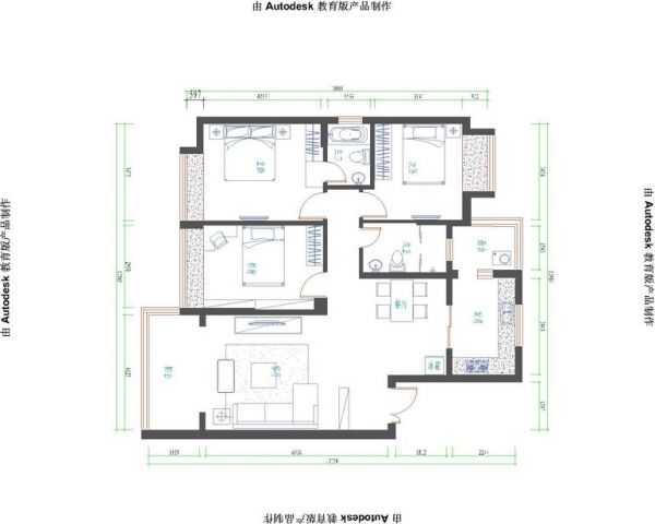 长景新园-三居室-130平米-装修设计