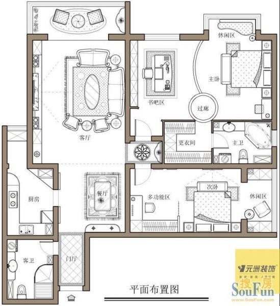 浩鸿园-二居室-143平米-装修设计