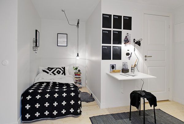 48平黑白配简约小公寓设计效果图