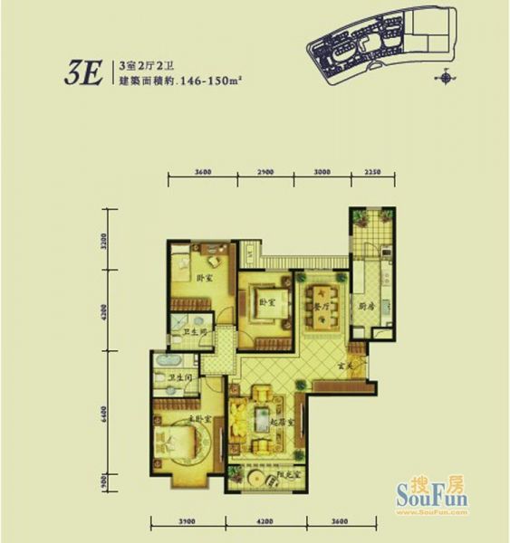 融科钧廷-三居室-145平米-装修设计