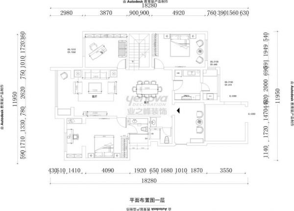 金科王府-三居室-280平米-装修设计