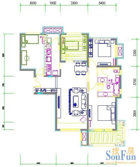 北京城建·红木林-二居室-109平米-装修设计