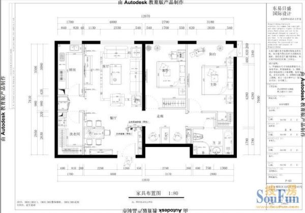 天润福熙大道-三居室-130平米-装修设计