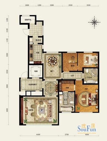 远洋万和公馆-二居室-170平米-装修设计
